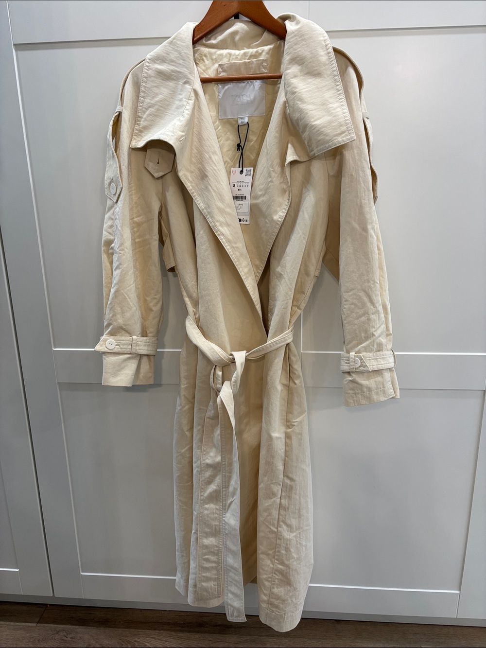 Zara Cream Belted Trench Coat